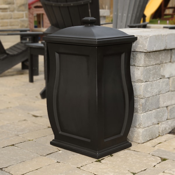22 gal Polyethylene Patio Storage Bin, Black